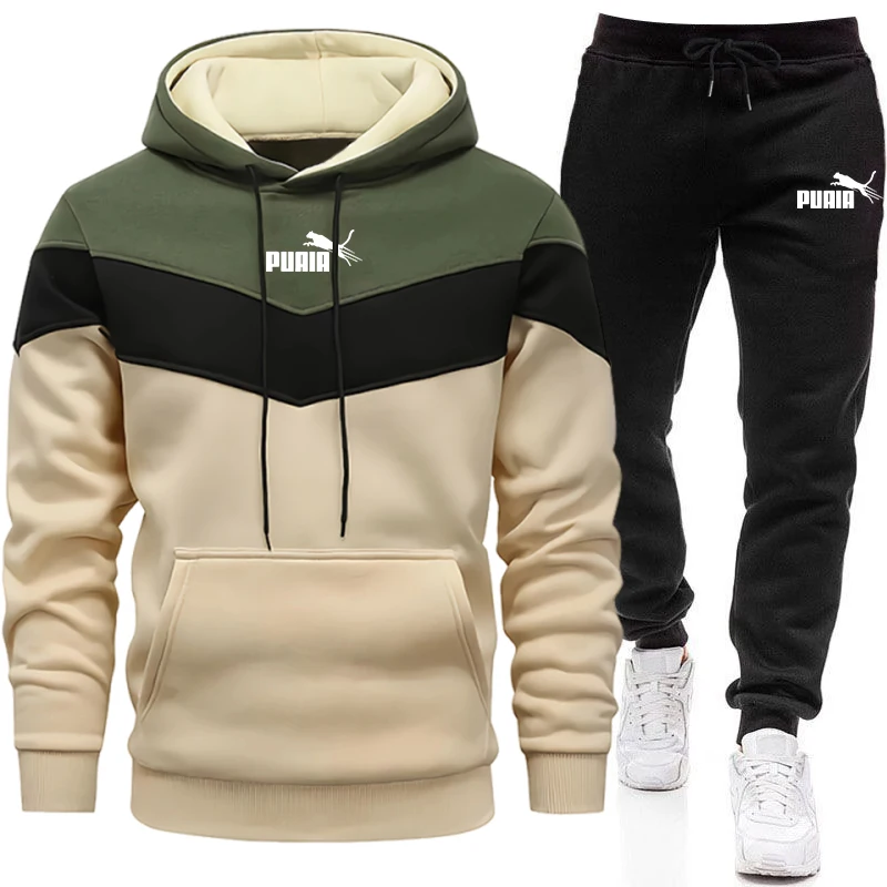 Men'S Fashion Hoodie - Completo da Uomo/Felpa con Cappuccio/Pantaloni Autunno