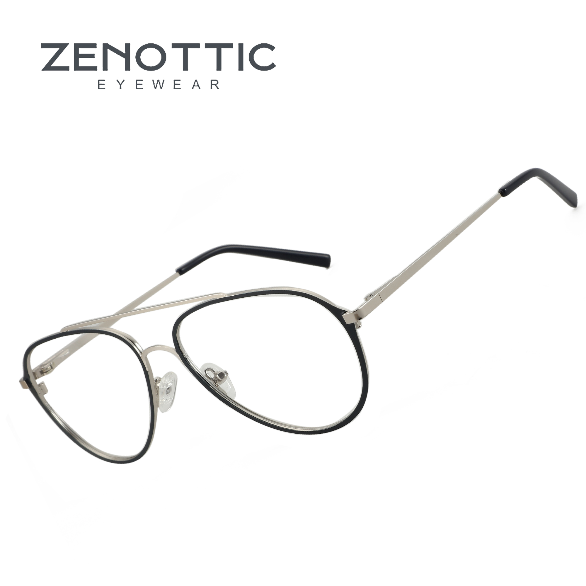 Men'S Fashion Non Prescription Glasses - ZENOTTIC New Fashion Pilot occhiali ottici