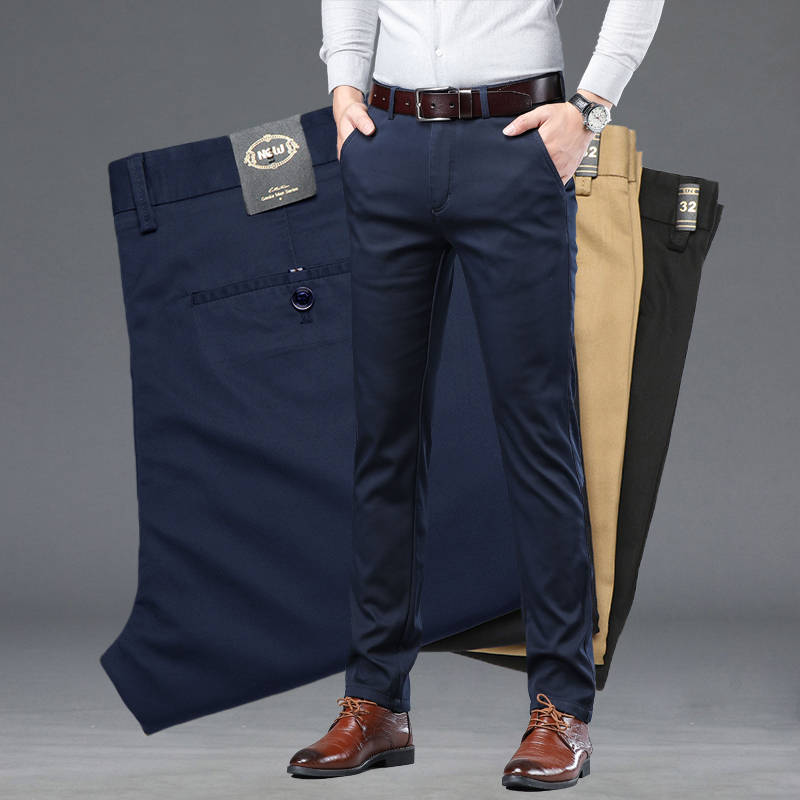 Men'S Fashion Khaki Pants - Pantaloni da abito slim da uomo