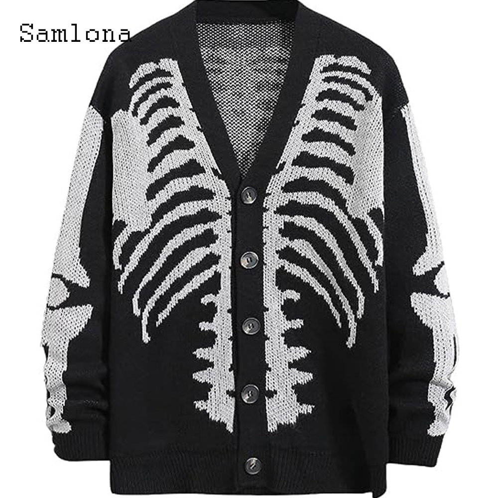 Men'S Fashion V Neck Sweater - Maglioni lavorati a maglia retrò casual