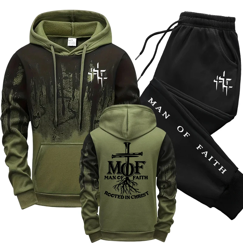 Men'S Fashion Hoodie - Tuta da uomo Man of Faith