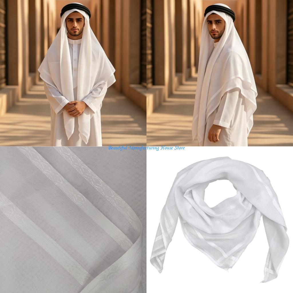Men'S Fashion Everyday - E56A Sciarpa araba in voile Scialle