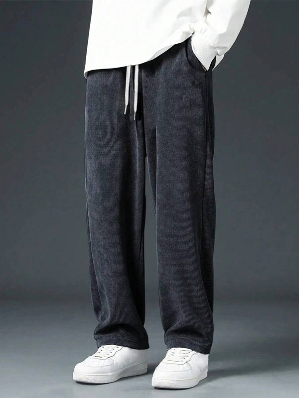 Men'S Fashion Khaki Pants - Pantaloni Classici da Uomo in Corduroy