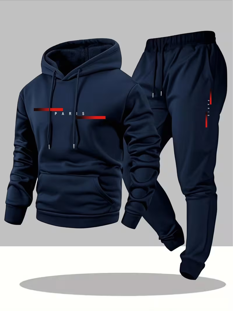 Men'S Fashion Hoodie - Set Trendy da Uomo con Stampa