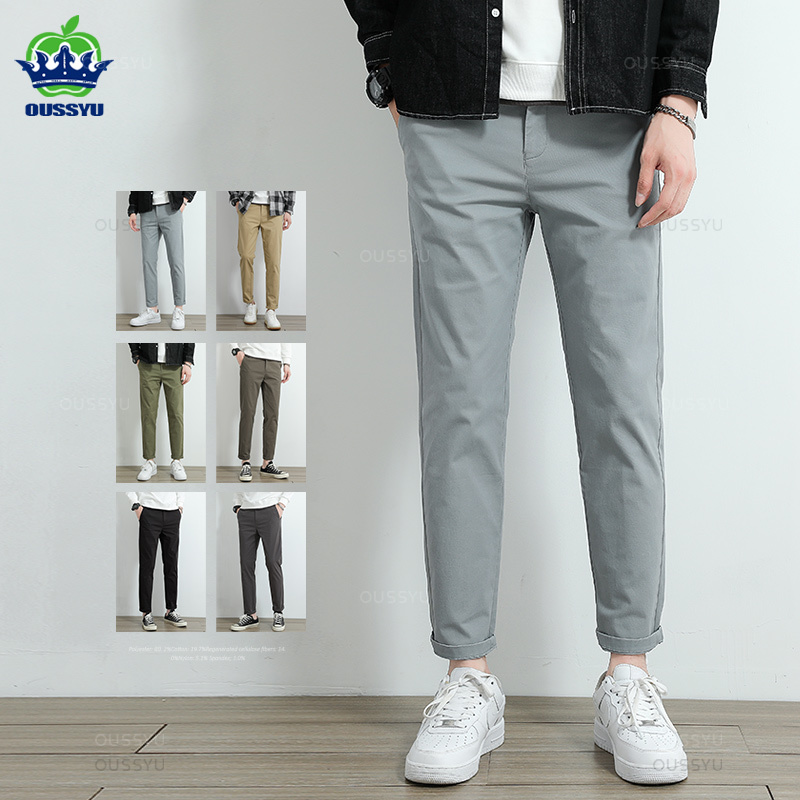 Men'S Fashion Khaki Pants - Pantaloni Casual Chino Kaki da Uomo