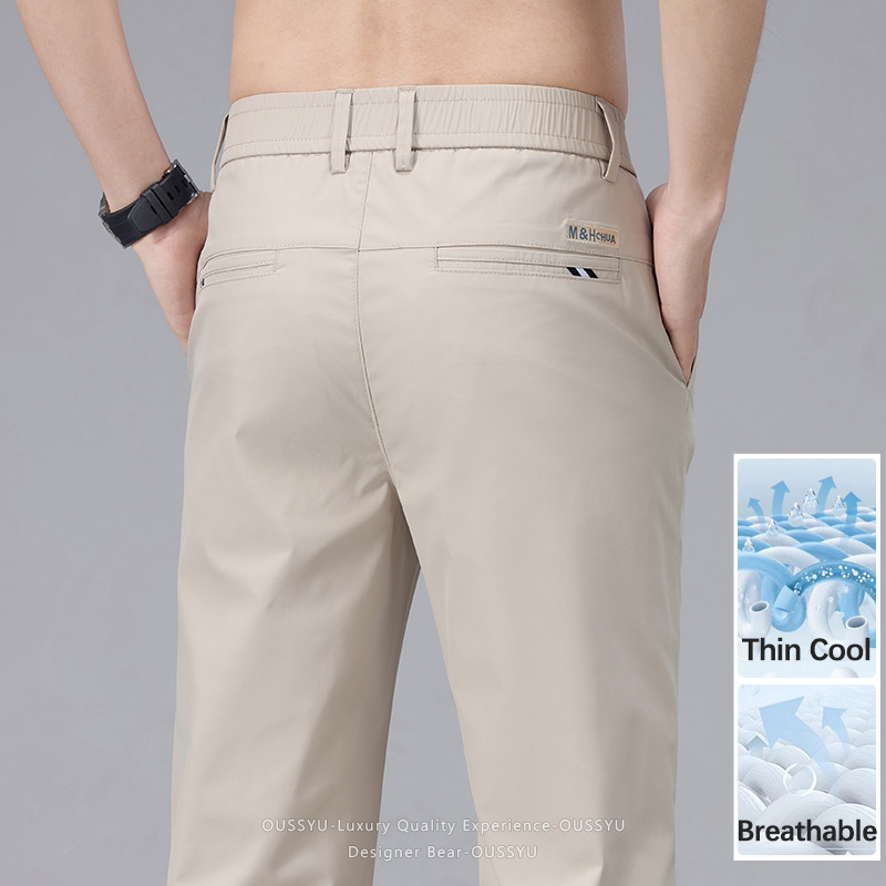 Men'S Fashion Khaki Pants - Pantaloni Casual Estivi Sottili da Uomo,