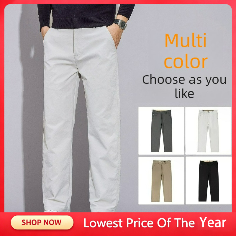 Men'S Fashion Khaki Pants - Pantaloni da Uomo Business Casual, Tinta