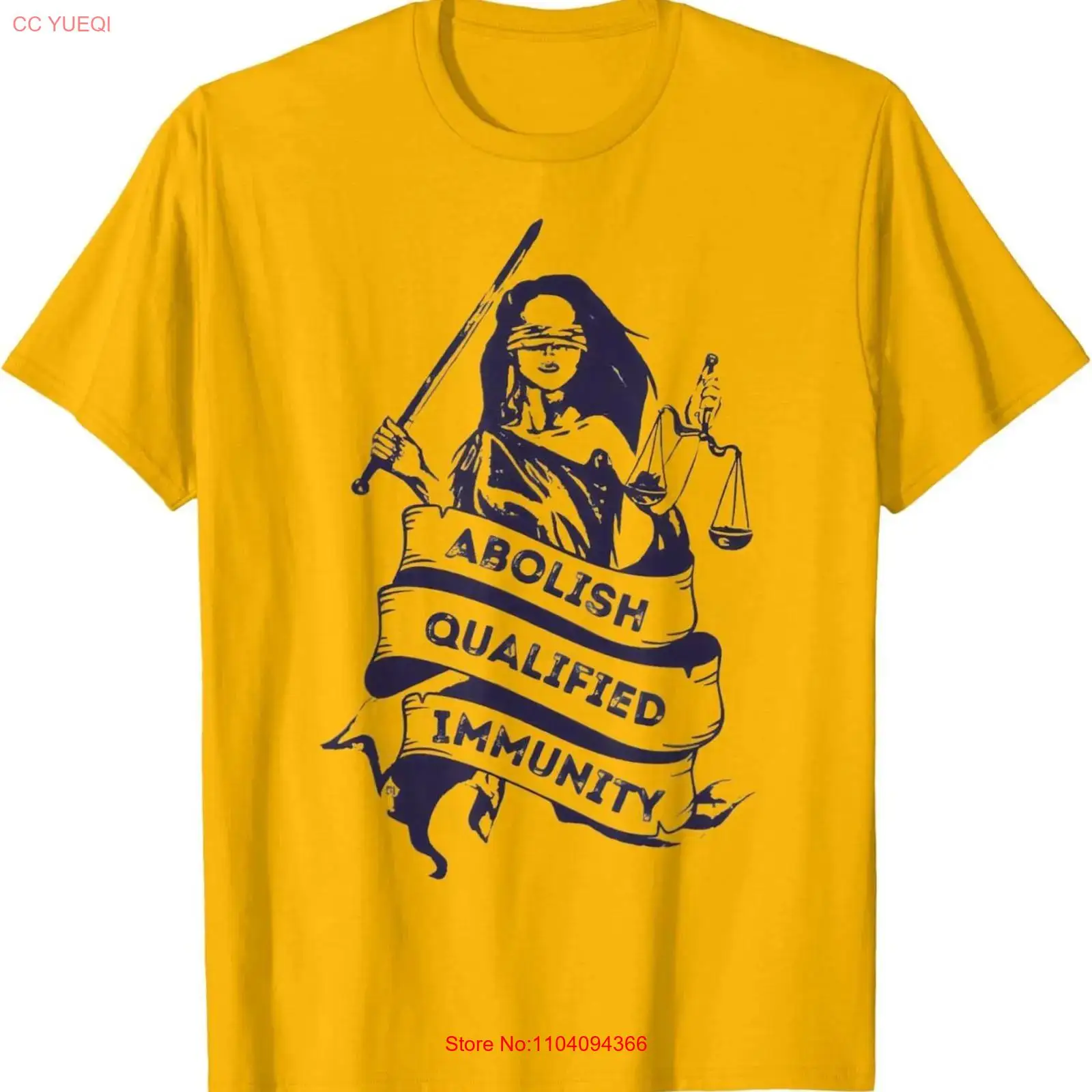 Men'S Fashion Everyday - T-shirt Abolish Qualified Immunity vintage, effetto