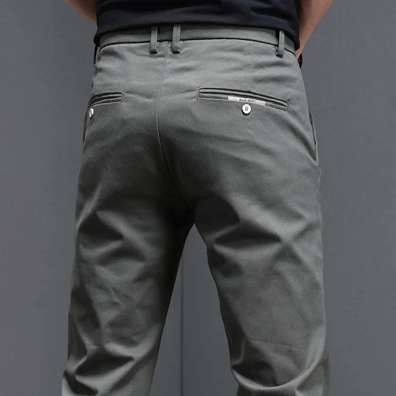 Men'S Fashion Khaki Pants - 97.8% cotone 2025 primavera autunno pantaloni