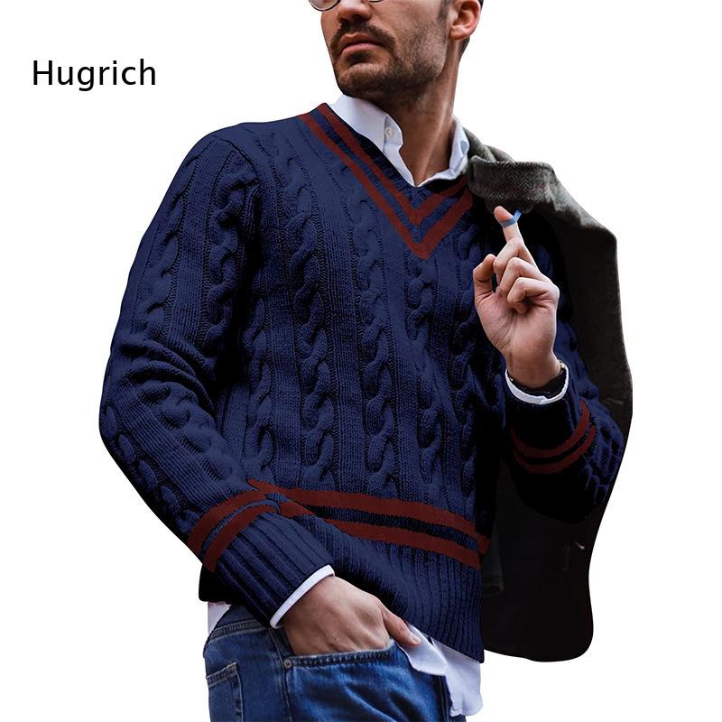 Men'S Fashion V Neck Sweater - Maglione da Uomo alla Moda a