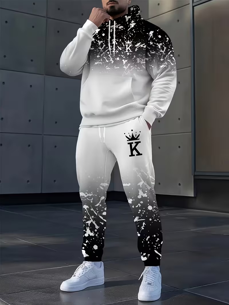 Men'S Fashion Hoodie - Completo Sportivo da Uomo con Felpa