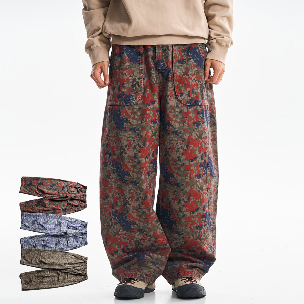 Mens Fashion Cargo Pants - Pantaloni Cargo in Cotone Stampato di