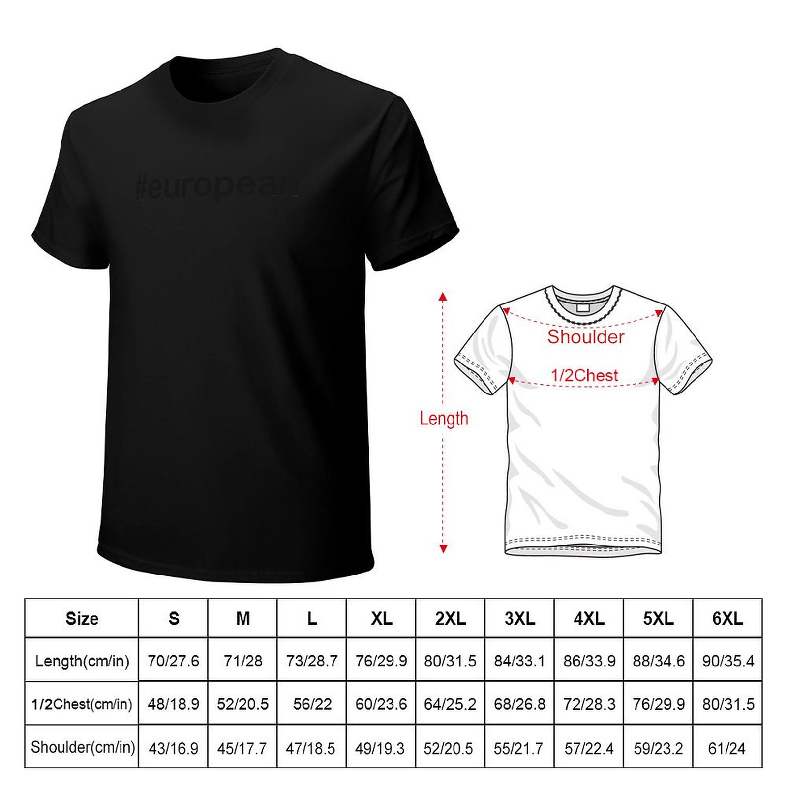 T-Shirt con Hashtag EUROPEAN,  - Mens Fashion Hashtags recensione e prezzo